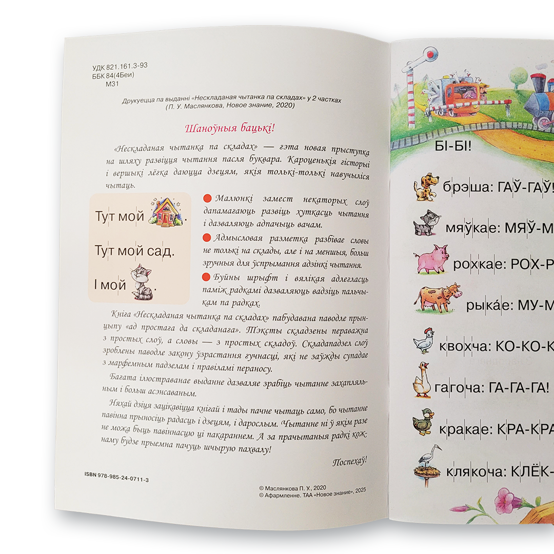 An easy reading book by syllables