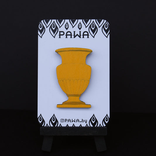 Брошка «Ваза» — мінімалістычнае ўпрыгажванне з мастацкім настроем, беларускі дызайн