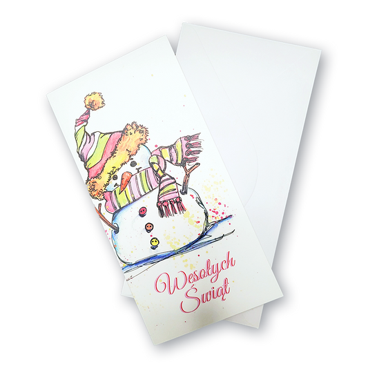 Калядная паштоўка «Wesołych Świąt» з канвертам