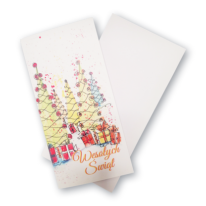 Калядная паштоўка «Wesołych Świąt» з канвертам