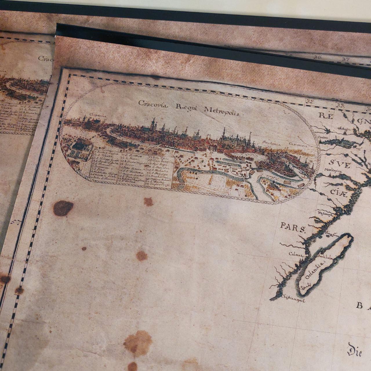 Мапа Рэчы Паспалітай першай паловы XVII стагоддзя — гістарычны постэр