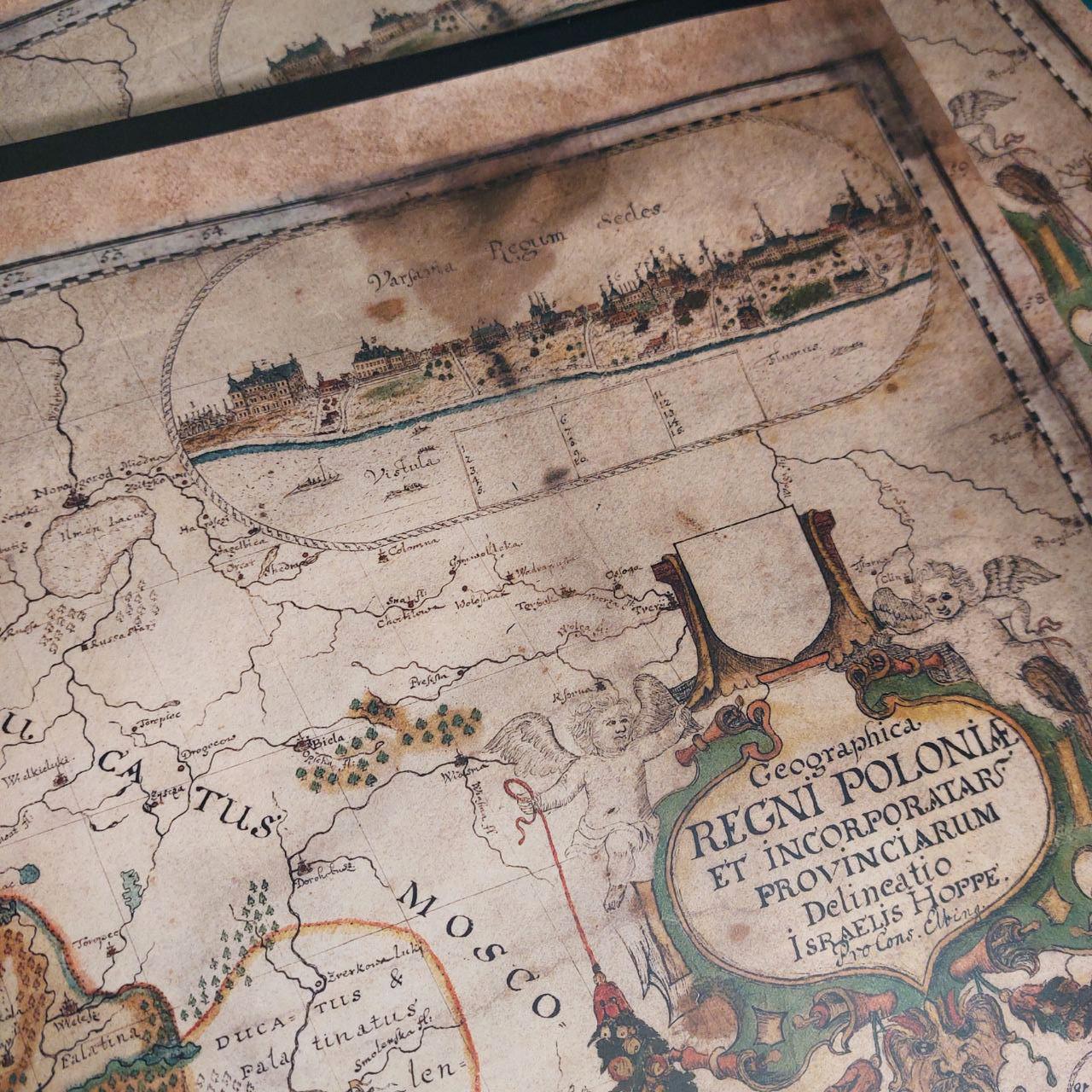 Мапа Рэчы Паспалітай першай паловы XVII стагоддзя — гістарычны постэр